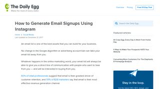 How to Generate Email Signups Using Instagram - Crazy Egg