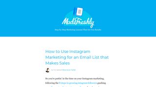 How to Use Instagram Marketing for an Email List that Makes ...
