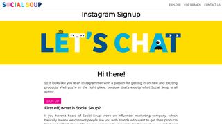 Instagram Signup | Social Soup