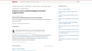 Is there a way to email Instagram customer support? How? - Quora