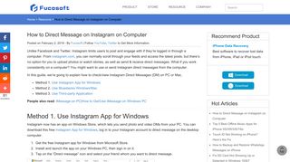 How to Use Instagram Direct Message on PC/Mac - Fucosoft