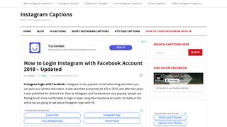 How to Login Instagram with Facebook Account 2018 - Updated
