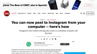 How to post to Instagram from any computer - CNET