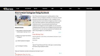 How to Reset Instagram Using Facebook | Chron.com