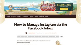 How to Manage Instagram via the Facebook Inbox : Social Media ...