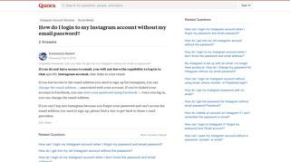How to login to my Instagram account without my email password - Quora