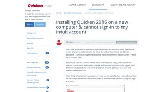 Installing Quicken 2016 on a new computer & cannot sign-in to my ...