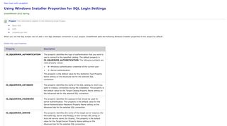 Using Windows Installer Properties for SQL Login Settings