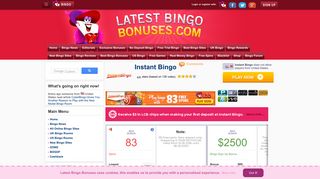 Instant Bingo | $83 Spins - Latest Bingo Bonuses