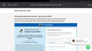 KBB Instant Cash Offer | Mazda of Jackson