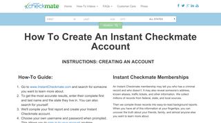 Create an Instant Checkmate Account