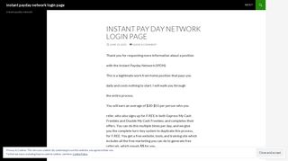instant payday network login page | instant payday ... - WordPress.com