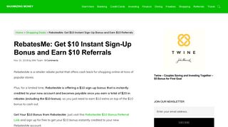 RebatesMe: Get $10 Instant Sign-Up Bonus and Earn $10 Referrals