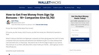 How to Get Free Money from Sign Up Bonuses - Wallet Hacks
