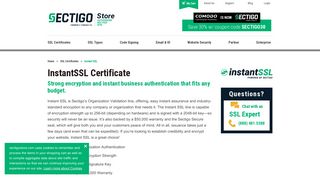 Instant SSL Certificates: Sectigo Instant SSL Certs | Sectigo Store