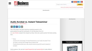 Audio Acrobat vs. Instant Teleseminar | AllBusiness.com