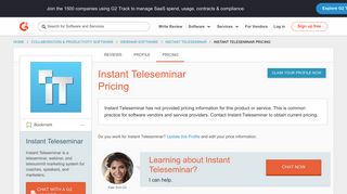 Instant Teleseminar Pricing | G2 Crowd
