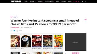 Warner Archive Instant streams a small lineup of classic films and TV ...