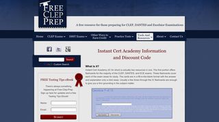 Instant Cert Academy Information & Discount Code - Free Clep Prep.com