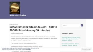 instantsatoshi bitcoin faucet – 500 to 50000 Satoshi every 10 minutes ...