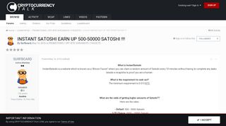 Instant Satoshi Earn UP 500-50000 Satoshi !!! - PROMOTIONS / OFF ...