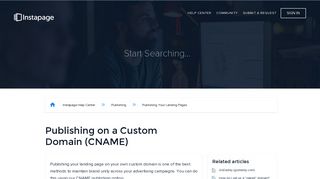 Publishing on a Custom Domain (CNAME) – Instapage Help Center