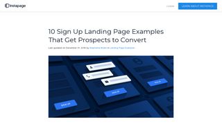10 Sign Up Landing Pages to Model Your Page After for ... - Instapage