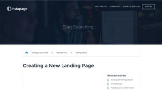 Creating a New Landing Page – Instapage Help Center