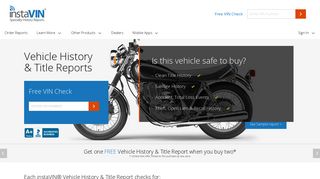 instaVIN® Vehicle History and Title Reports. Get a Free VIN Check Now!