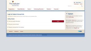 Login for Grades & Account Info | The Institutes