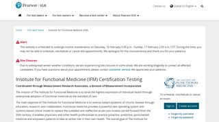 Institute for Functional Medicine (IFM) :: Pearson VUE