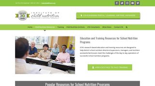 School Nutrition Programs - Institute of Child Nutrition