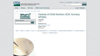 Institute of Child Nutrition (ICN, formerly NFSMI) | What's Cooking ...
