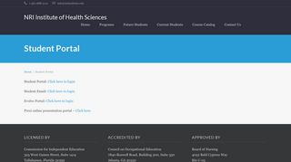 Student Portal - NRI Institute of Health Sciences