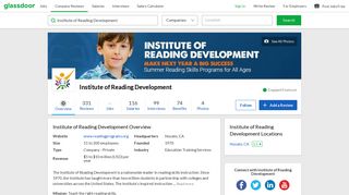 Working at Institute of Reading Development | Glassdoor