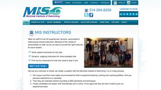 Montreal Institute of Swimming - instructors