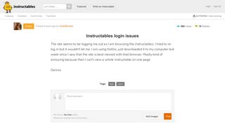 Instructables login issues