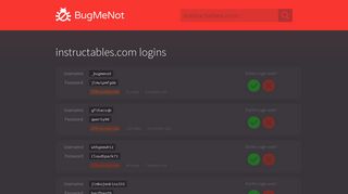 instructables.com passwords - BugMeNot