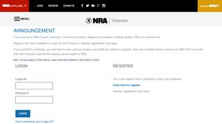 Login / Register - NRA Instructors