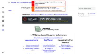 Michigan Tech Canvas Support Resources - Instructure