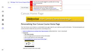 Canvas Home Page: Michigan Tech Canvas Support ... - Instructure