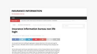 insurance information bureau non life login – Insurance Information