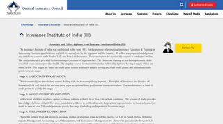 Insurance Institute of India (III) - General Insurance Council