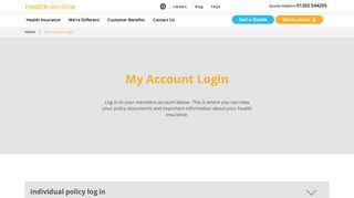 Existing Customers | Log in | Health-on-Line