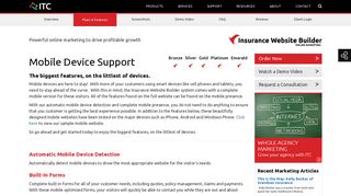 Mobile Device Support - Insurance Website Builder Feature