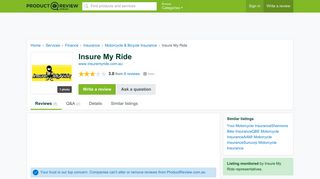Insure My Ride Reviews - ProductReview.com.au