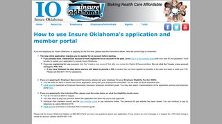 How to use Insure Oklahoma's application and member portal