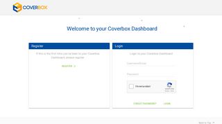 Coverbox Dashboard: personal log-in page for Coverbox customers