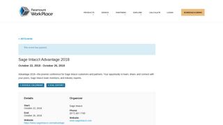 Sage Intacct Advantage 2018|Paramount WorkPlace