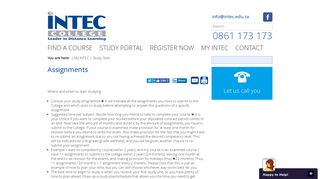 INTEC College - Assignments - For a learning experience as unique ...